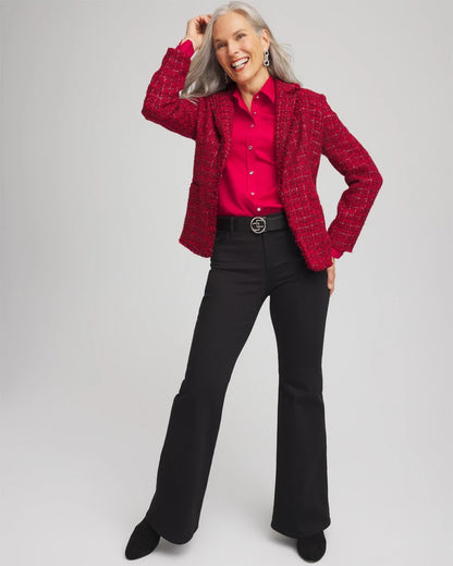 Chico's Women | Red Tweed Sequins Blazer RED