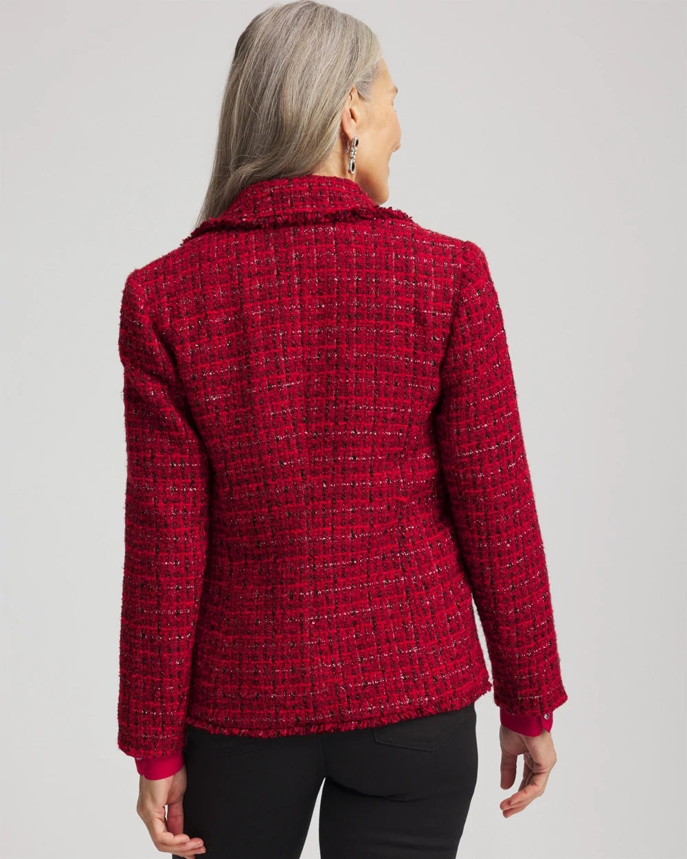 Chico's Women | Red Tweed Sequins Blazer RED