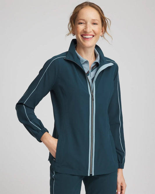 Chico's Women | Zenergy® UPF Contrast Jacket TEAL SHADOW