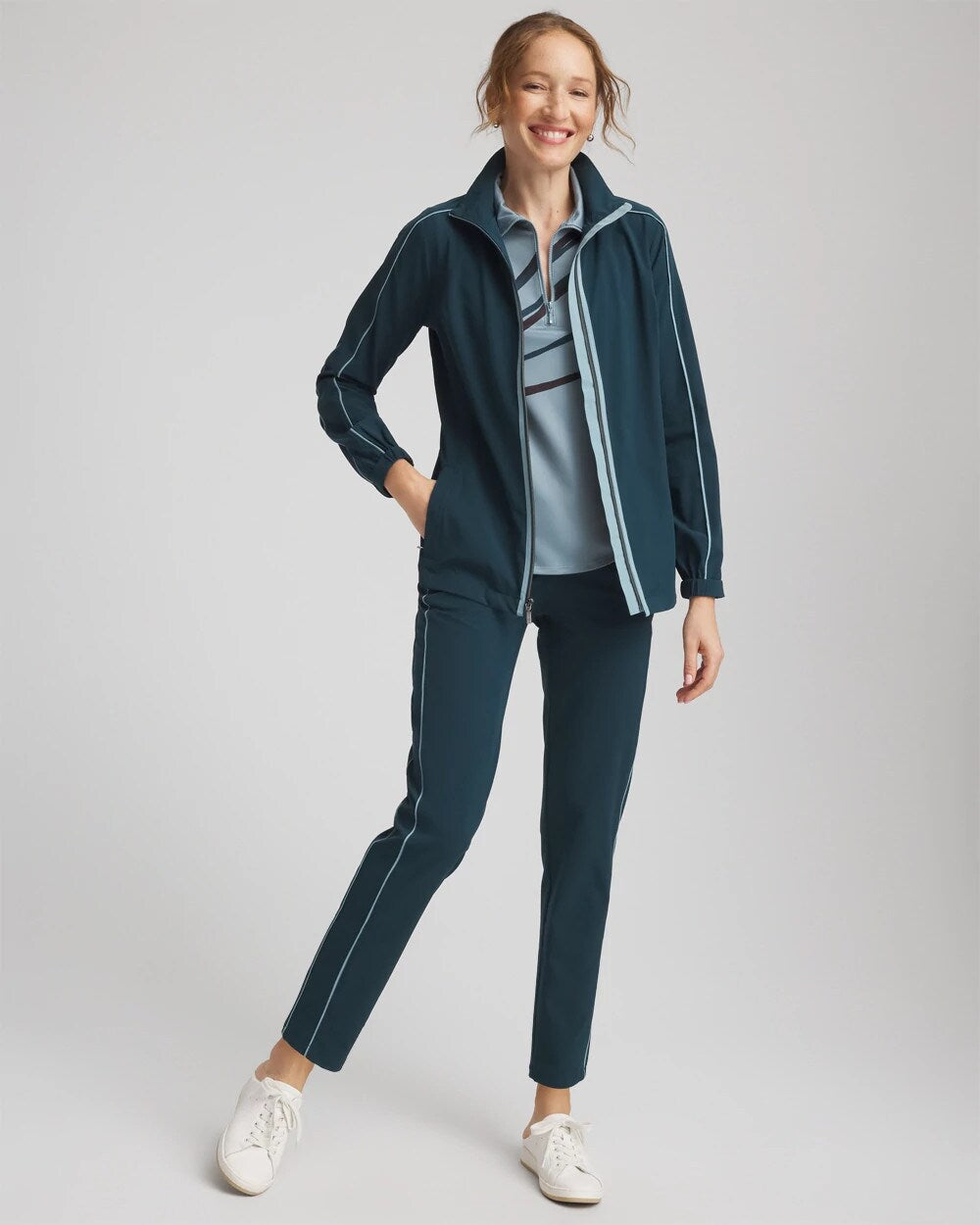Chico's Women | Zenergy® UPF Contrast Jacket TEAL SHADOW