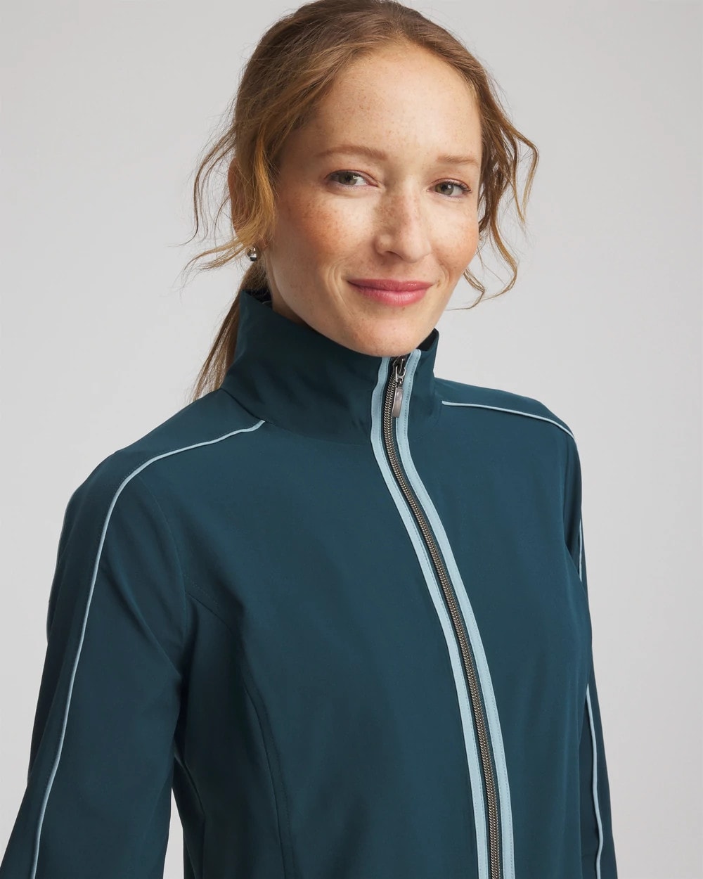 Chico's Women | Zenergy® UPF Contrast Jacket TEAL SHADOW