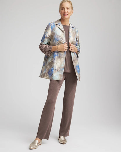 Chico's Women | Travelers™ Collection Watercolor Jacquard Jacket WALNUT