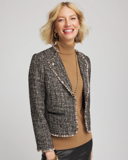 Chico's Women | Tweed Mix Moto Jacket BLACK