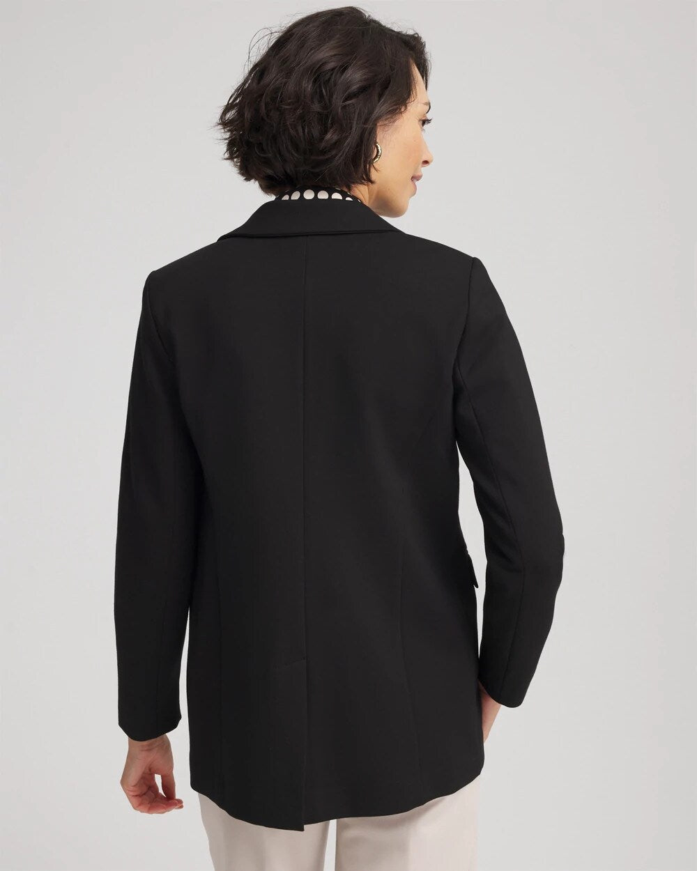 Chico's Women | Ponte Double-Breasted Knit Blazer BLACK