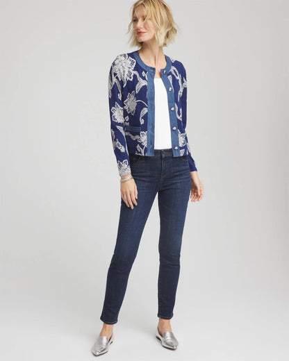 Chico's Women | Floral Lady Jacket DUSKY BLUE