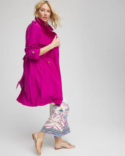 Chico's Women | Double-Breasted Trench Coat PURPLE CLOVER