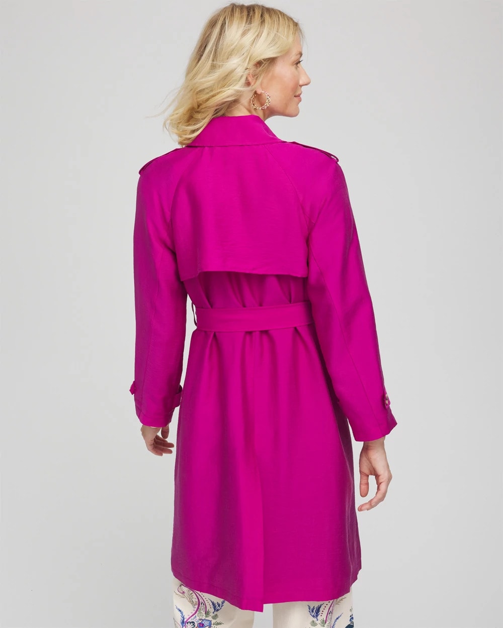 Chico's Women | Double-Breasted Trench Coat PURPLE CLOVER