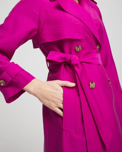 Chico's Women | Double-Breasted Trench Coat PURPLE CLOVER