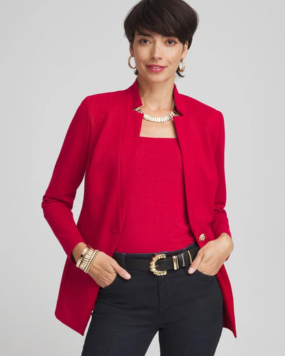 Chico's Women | Ponte Blazer RED ALLURE