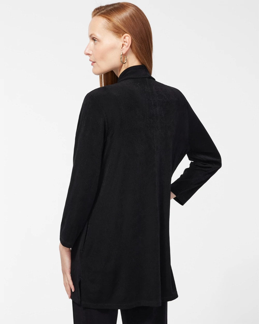 Chico's Women | Travelers™ Classic Long Knit Jacket TRAVELERS BLACK