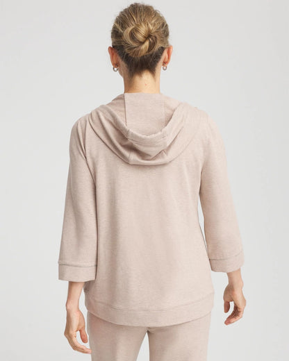 Chico's Women | Zenergy® French Terry Full-Zip Jacket LIGHT TAUPE HEATHER
