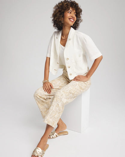 Chico's Women | Soft-Stretch Short Cotton Shacket ECRU