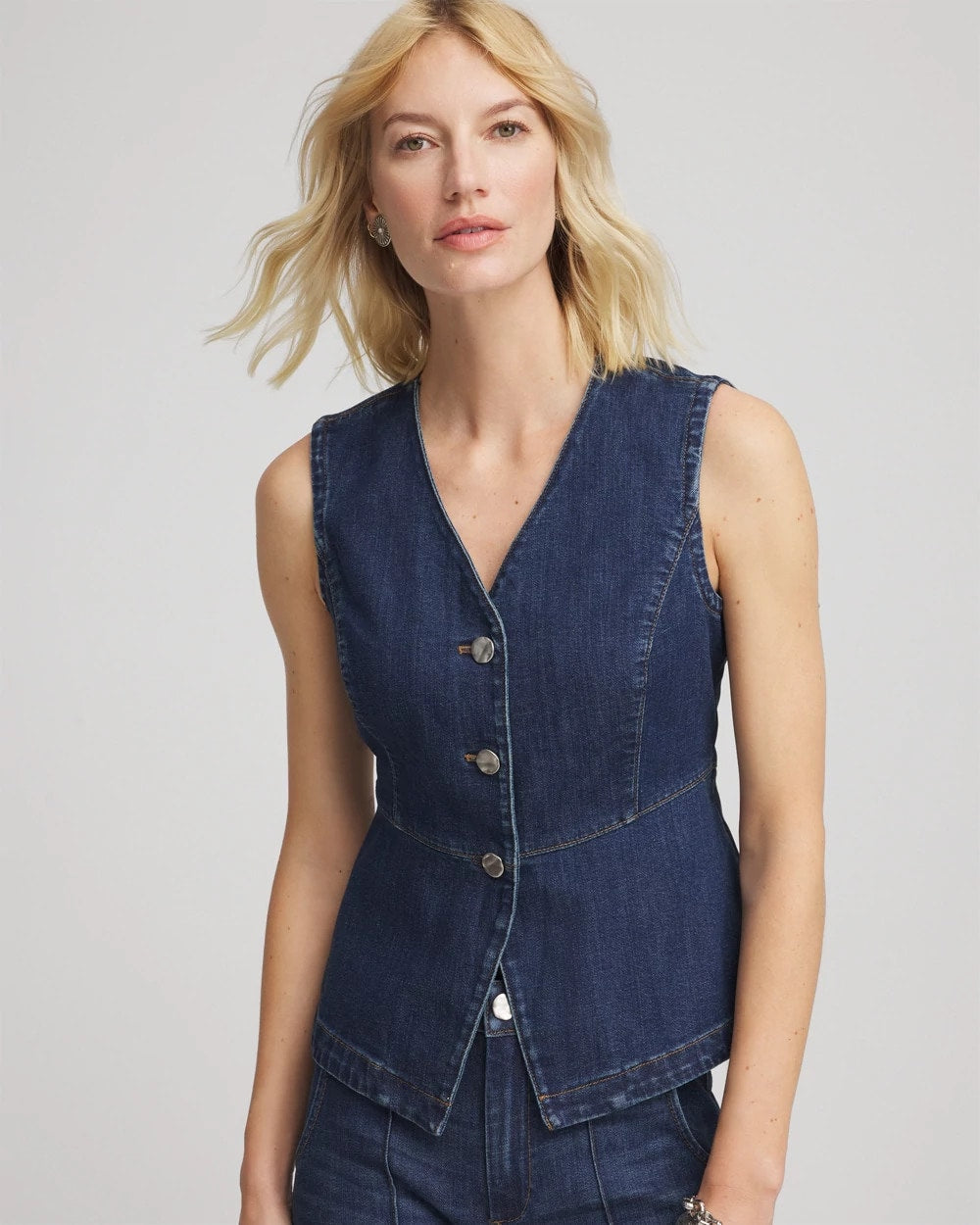 Chico's Women | Sleeveless Denim Vest BISCAYNE INDIGO