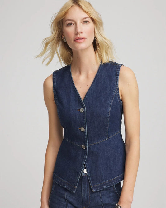 Chico's Women | Sleeveless Denim Vest BISCAYNE INDIGO