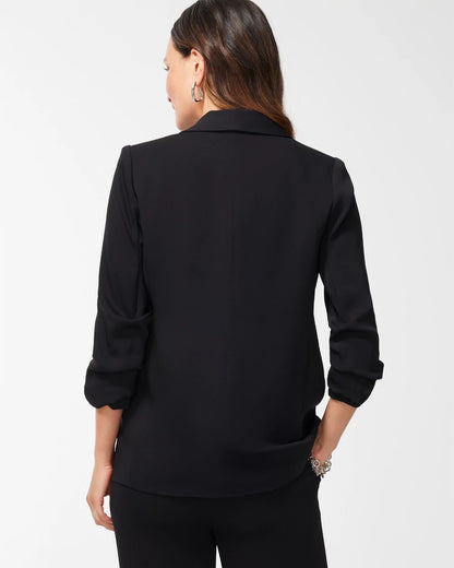 Chico's Women | Ruched Sleeve Blazer BLACK