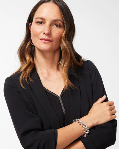 Chico's Women | Ruched Sleeve Blazer BLACK