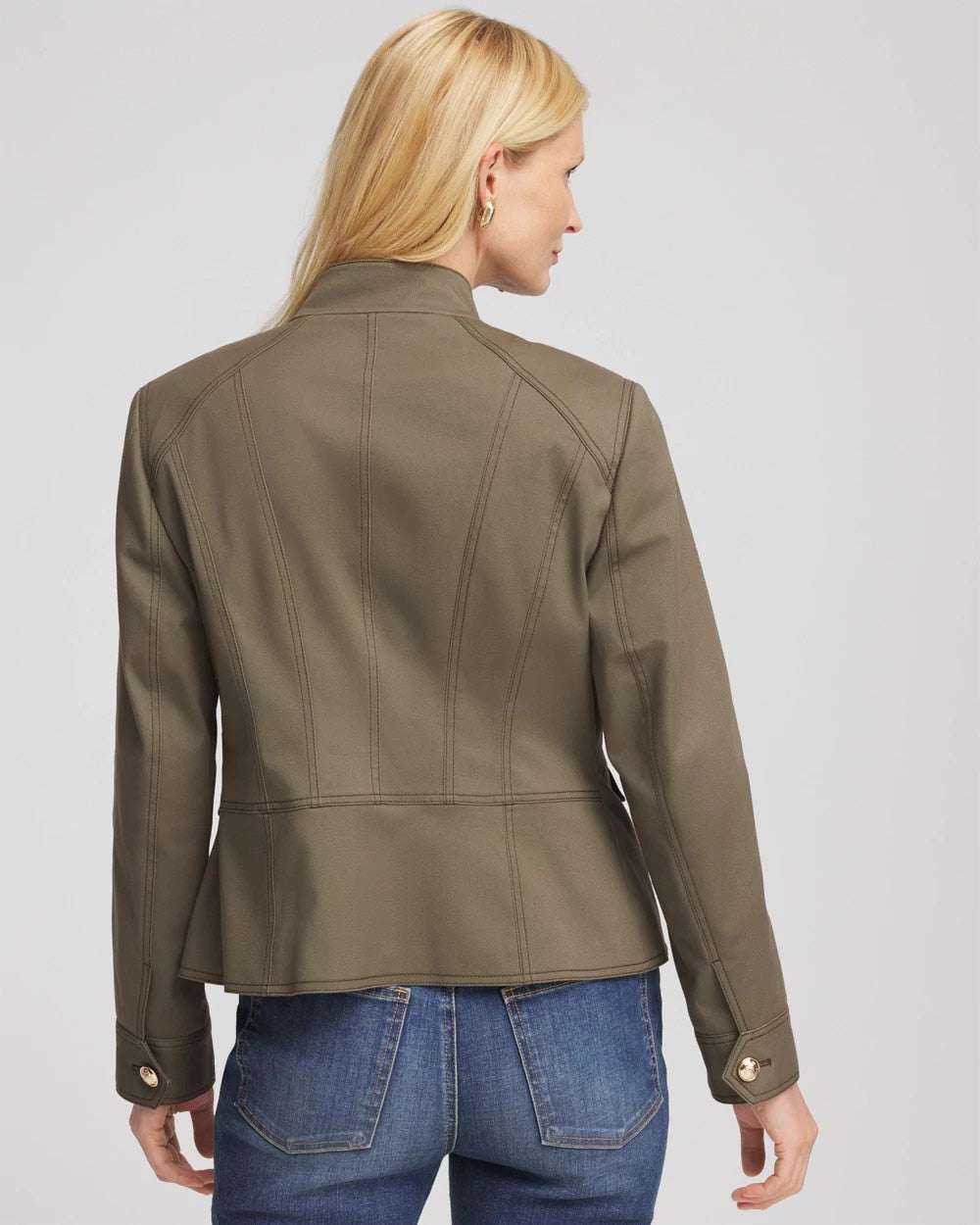 Chico's Women | Peplum Field Jacket NETTLE LEAF