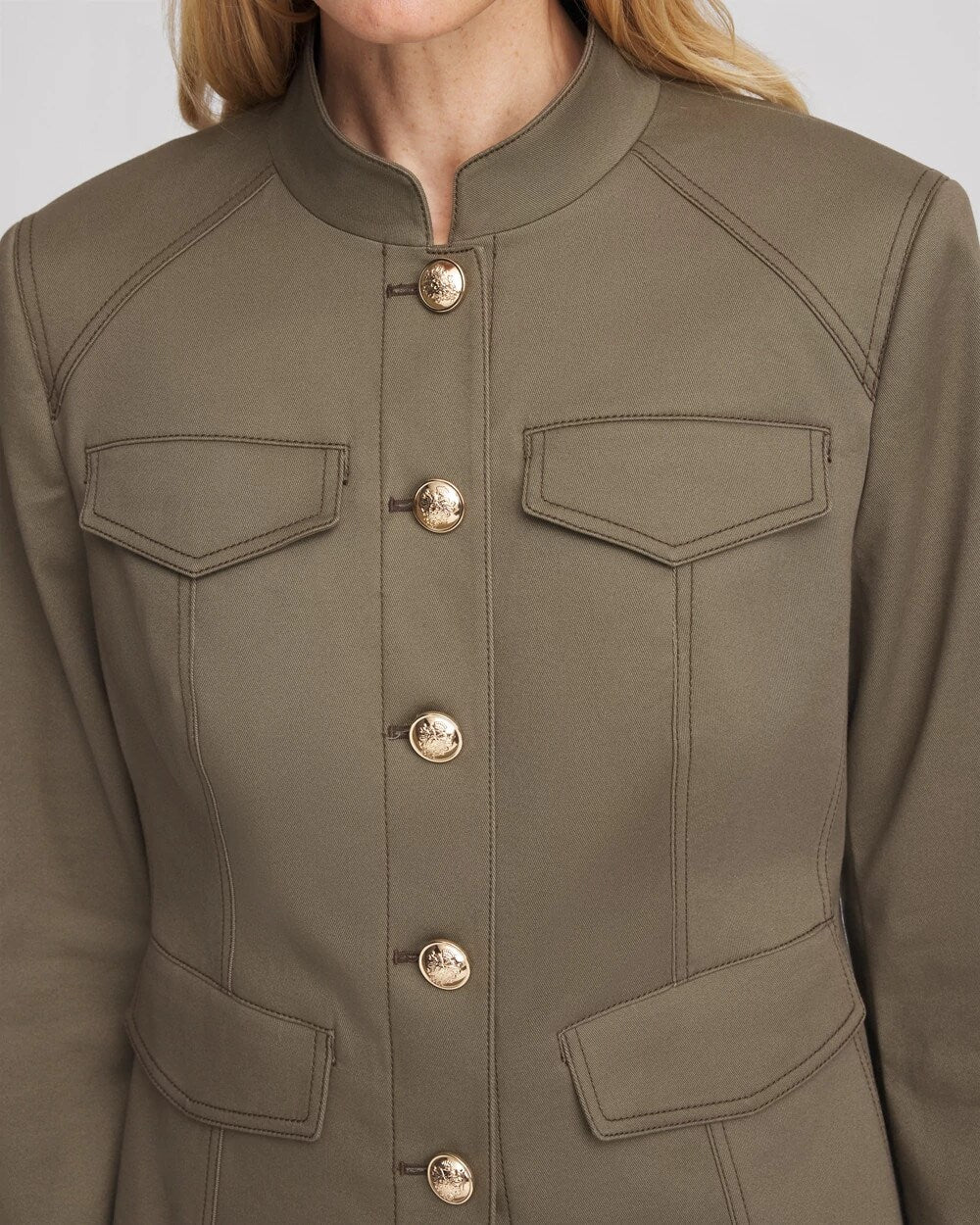 Chico's Women | Peplum Field Jacket NETTLE LEAF