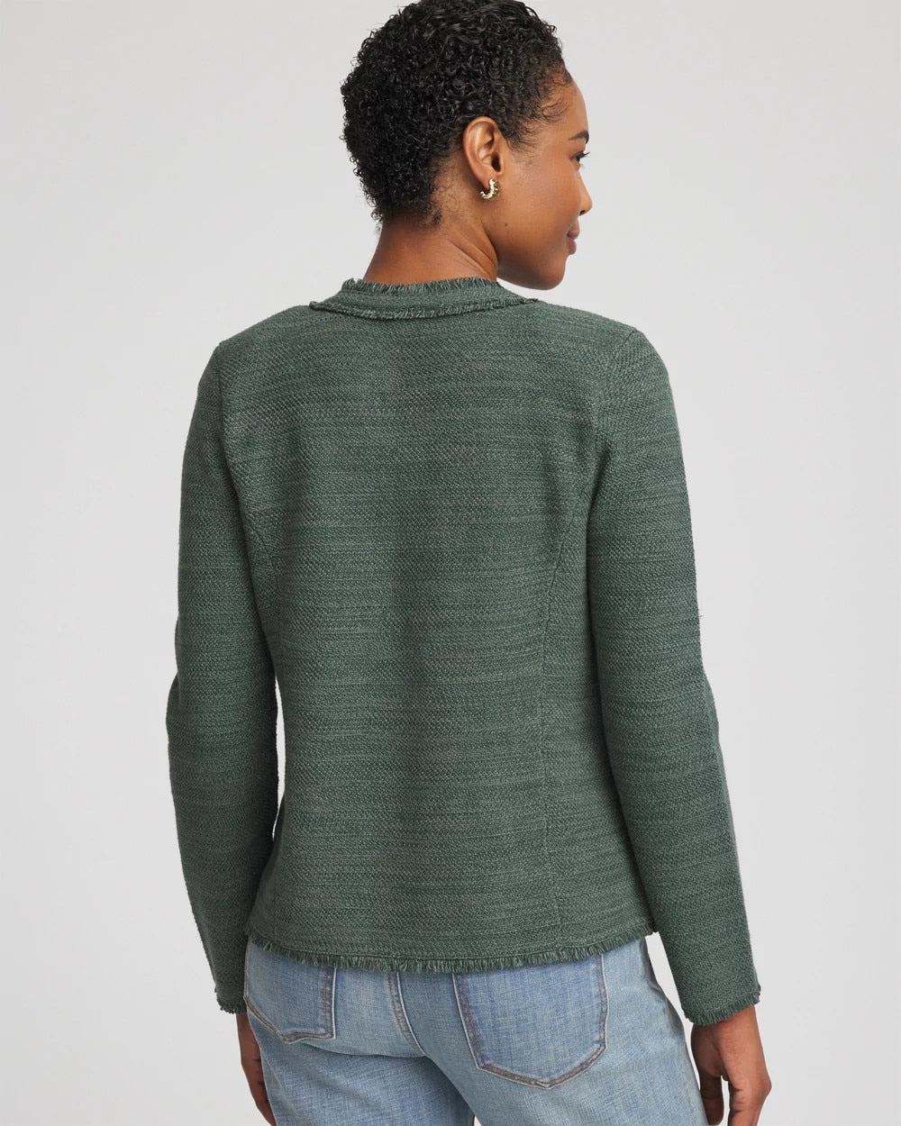 Chico's Women | Embroidered Cotton-Blend Jacket DARKEST SPRUCE