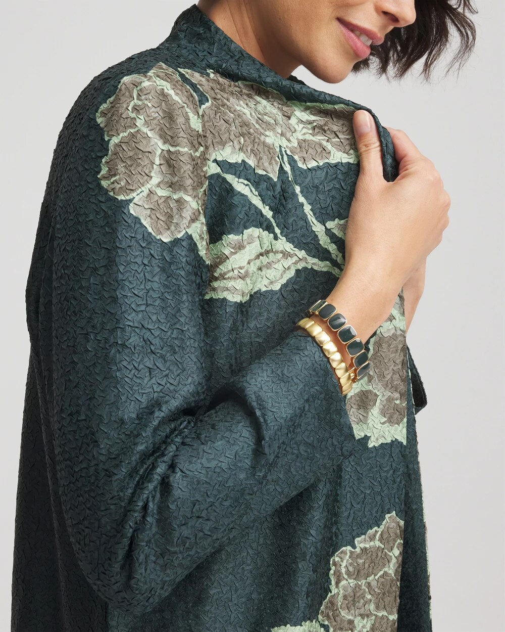 Chico's Women | Travelers™ Collection Artisanal Crushed Reversible Jacket DARKEST SPRUCE