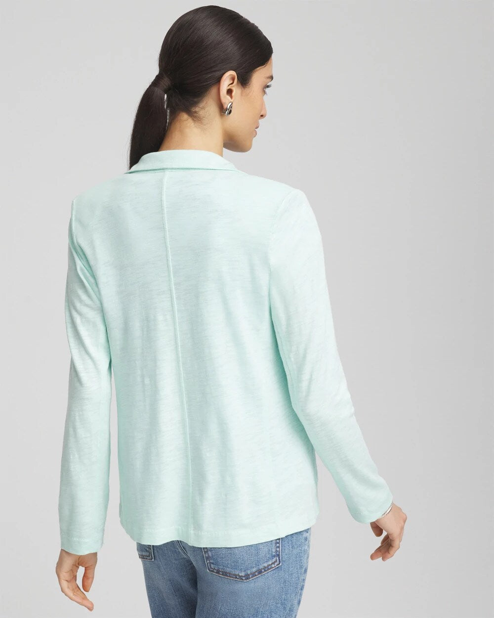 Chico's Women | Slub Knit Blazer TEAL WATERS