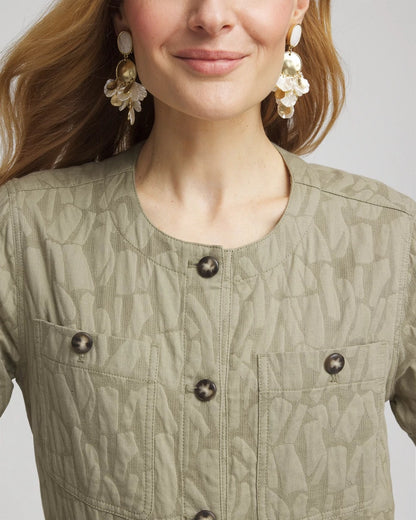 Chico's Women | Jacquard Gauze Belted Field Jacket WASHED SAGE