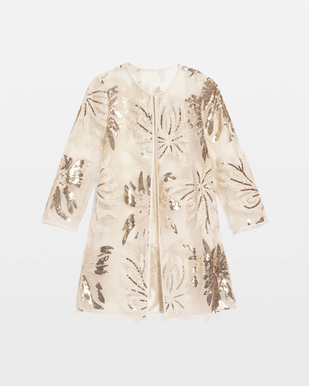 Chico's Women | Travelers™ Collection Sequin-Mesh Jacket MODERN ECRU