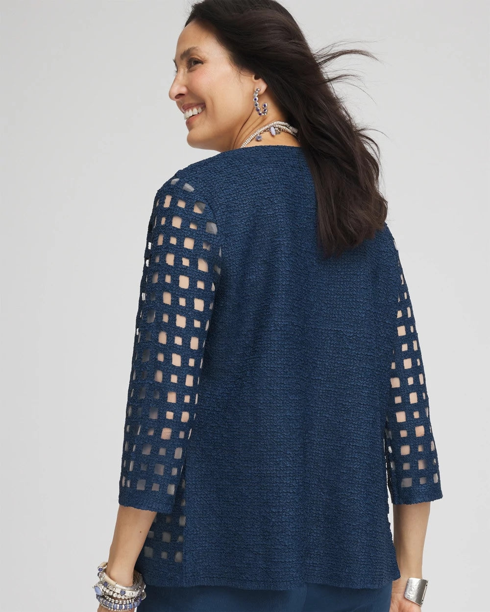 Chico's Women | Travelers™ Collection Cutout Crush Jacket BLUE CASA