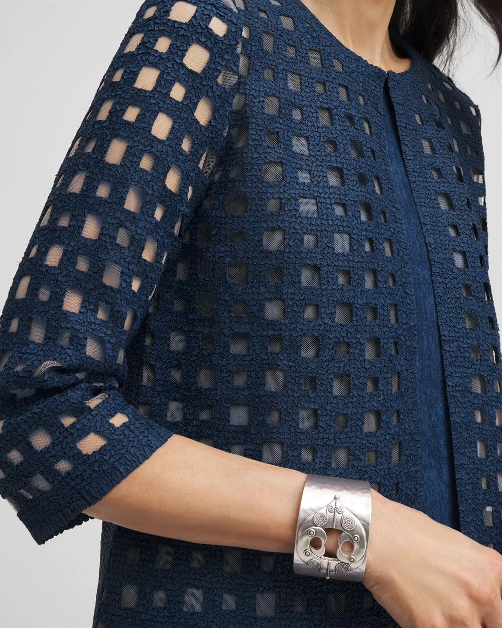 Chico's Women | Travelers™ Collection Cutout Crush Jacket BLUE CASA