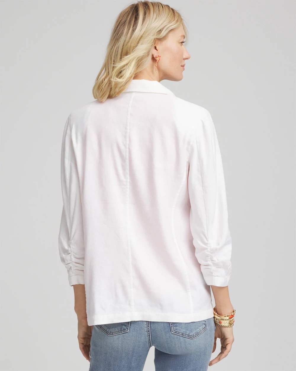 Chico's Women | Linen Stretch Blazer ALABASTER