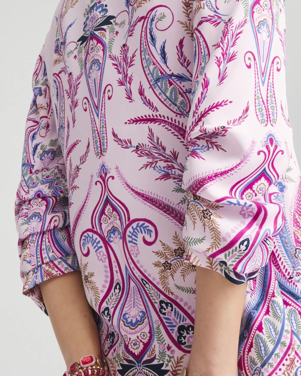 Chico's Women | Ruched Sleeve Paisley Blazer LAVENDER SKIES