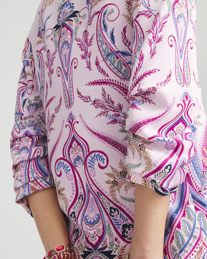 Chico's Women | Ruched Sleeve Paisley Blazer LAVENDER SKIES
