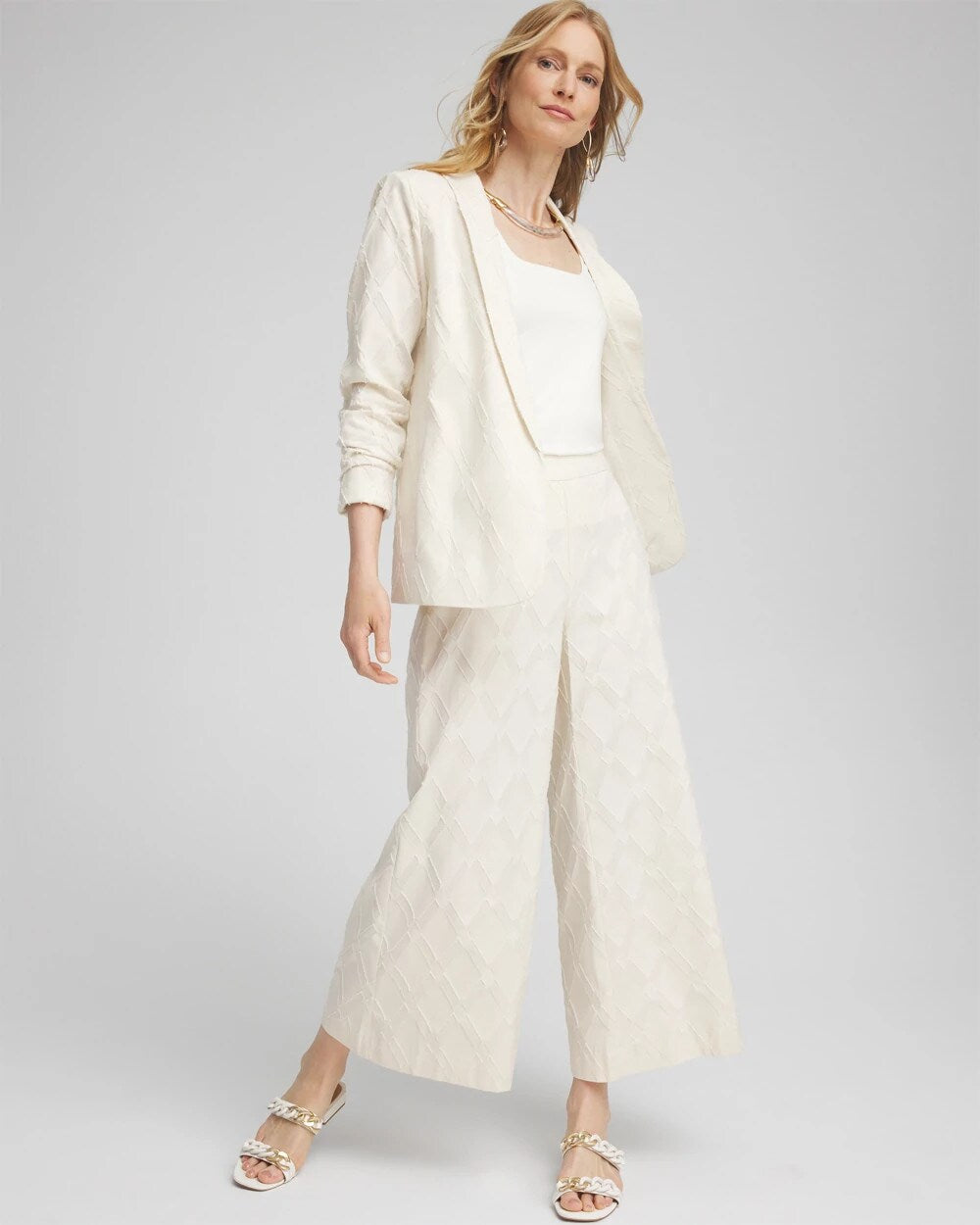 Chico's Women | Textured Blazer NATURAL CREAM