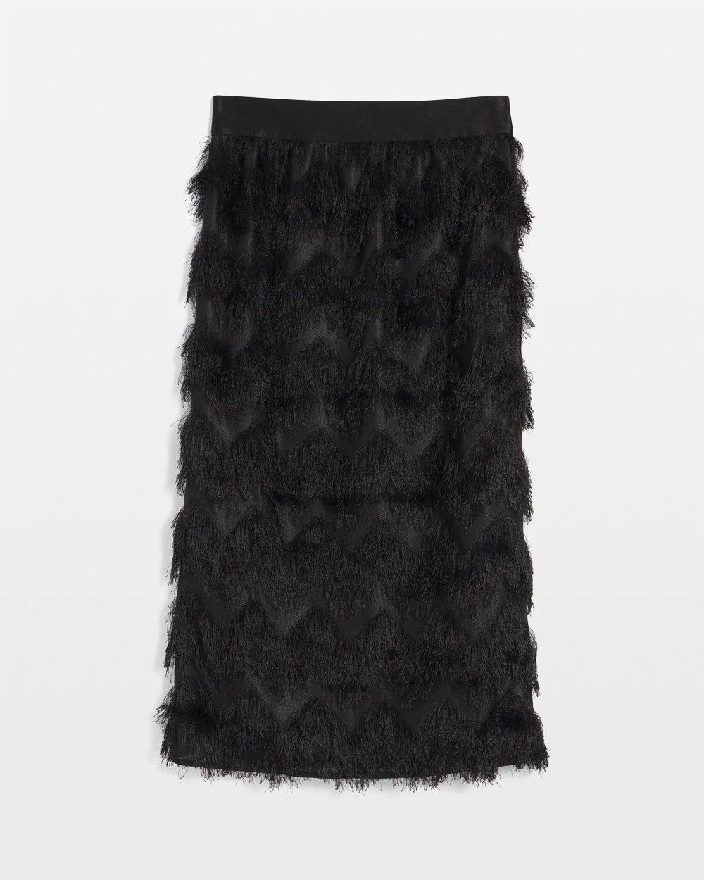 Chico's Women | Chevron Fringe Party Skirt BLACK