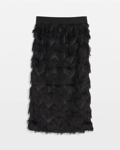 Chico's Women | Chevron Fringe Party Skirt BLACK