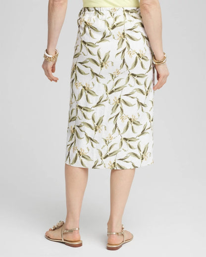 Chico's Women | Linen Midi Wrap Skirt ALABASTER
