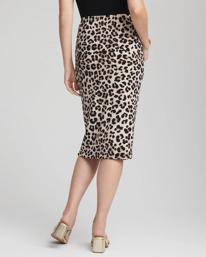Chico's Women | Travelers™ No Tummy Animal-Print Pencil Skirt DEEP TAUPE
