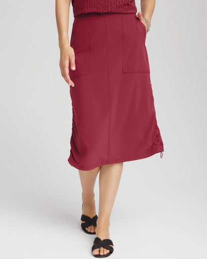 Chico's Women | Zenergy® UPF Bungee-Hem Pull-On Skirt RUSSET RED