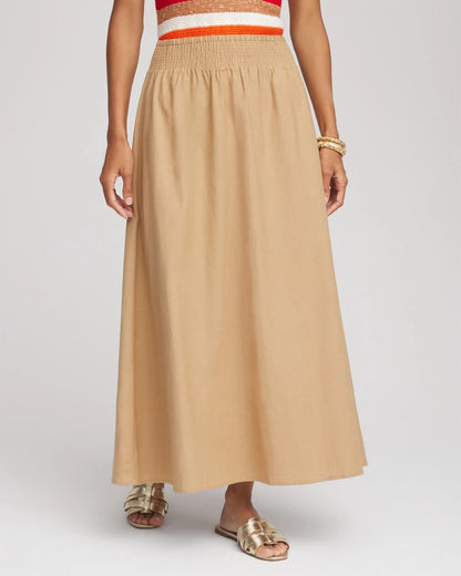 Chico's Women | Smocked Pull-On Midi Skirt CAFE AROMA