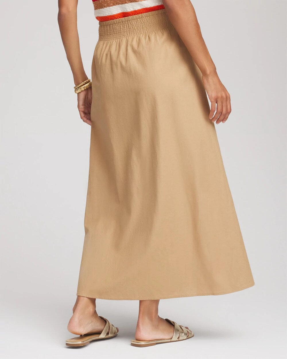 Chico's Women | Smocked Pull-On Midi Skirt CAFE AROMA