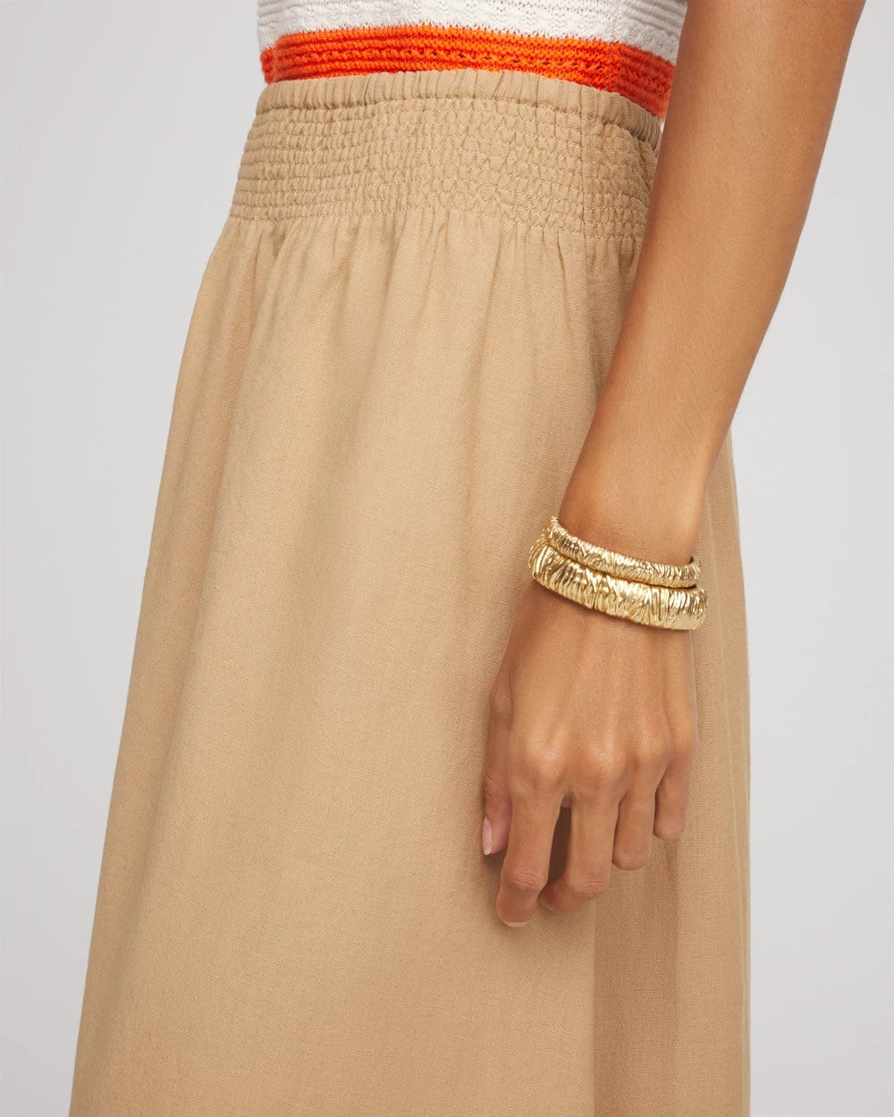 Chico's Women | Smocked Pull-On Midi Skirt CAFE AROMA