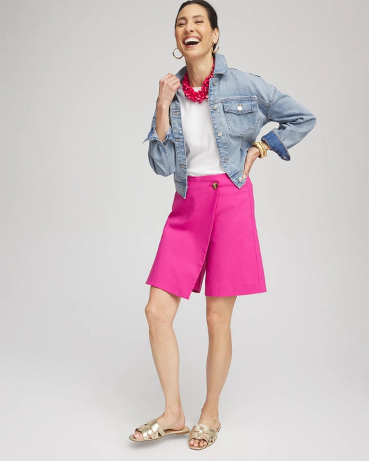 Chico's Women | Brigitte™ Pull-On Asymmetrical Wrap Skort CRUSHED BERRIES
