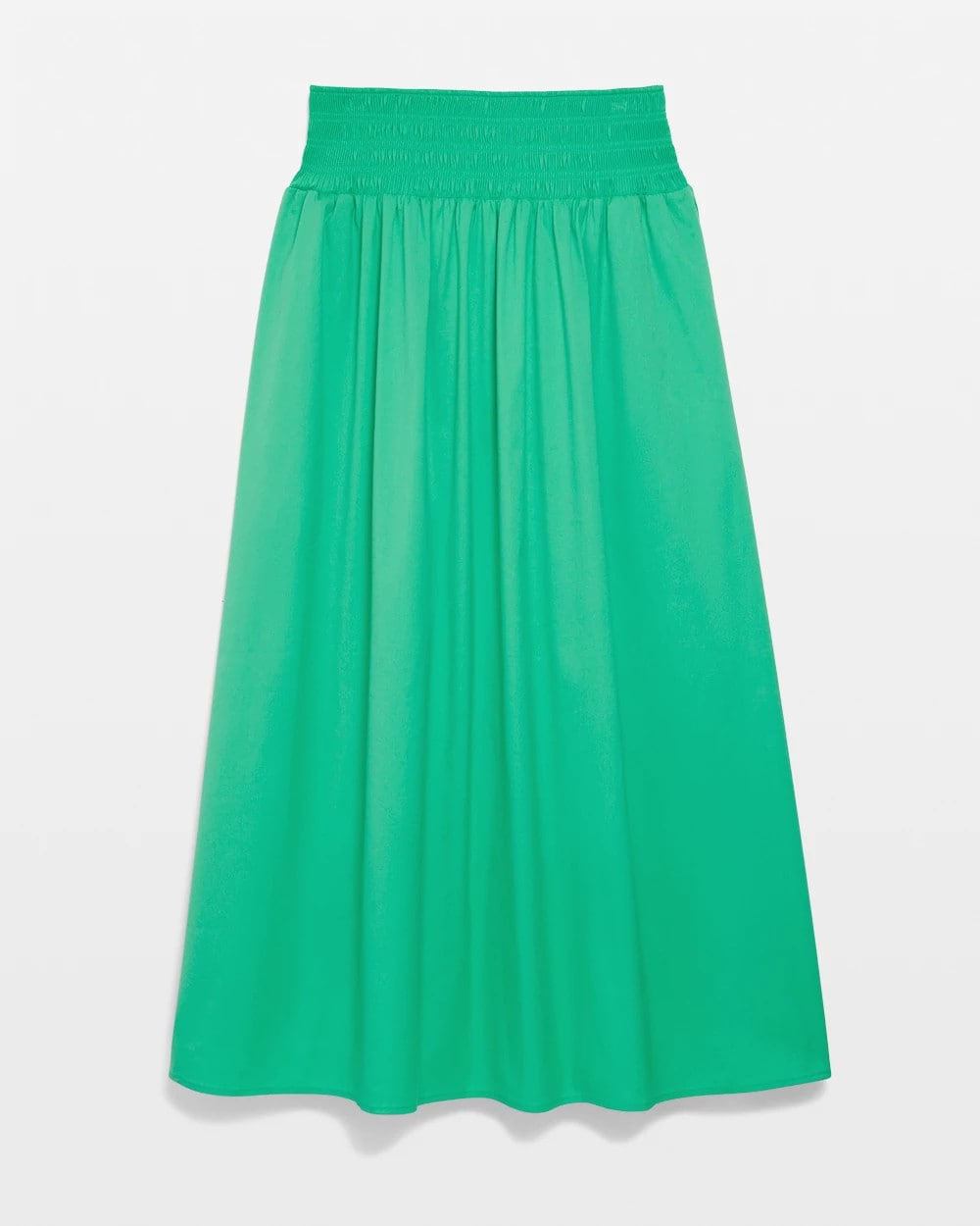 Chico's Women | Poplin Smocked Waist Skirt GRASSY GREEN