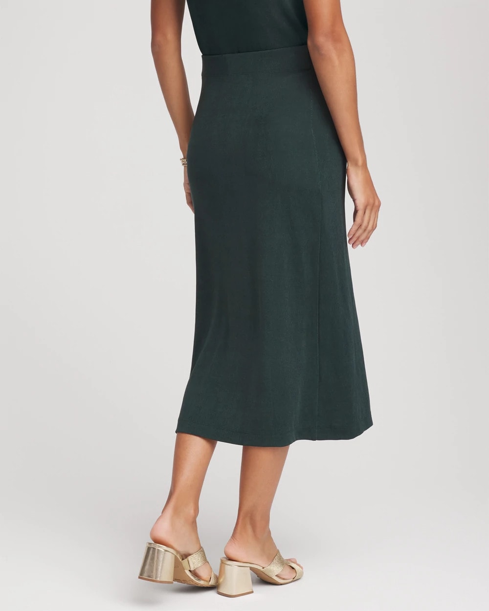 Chico's Women | Travelers™ Artisanal Midi Skirt DARKEST SPRUCE