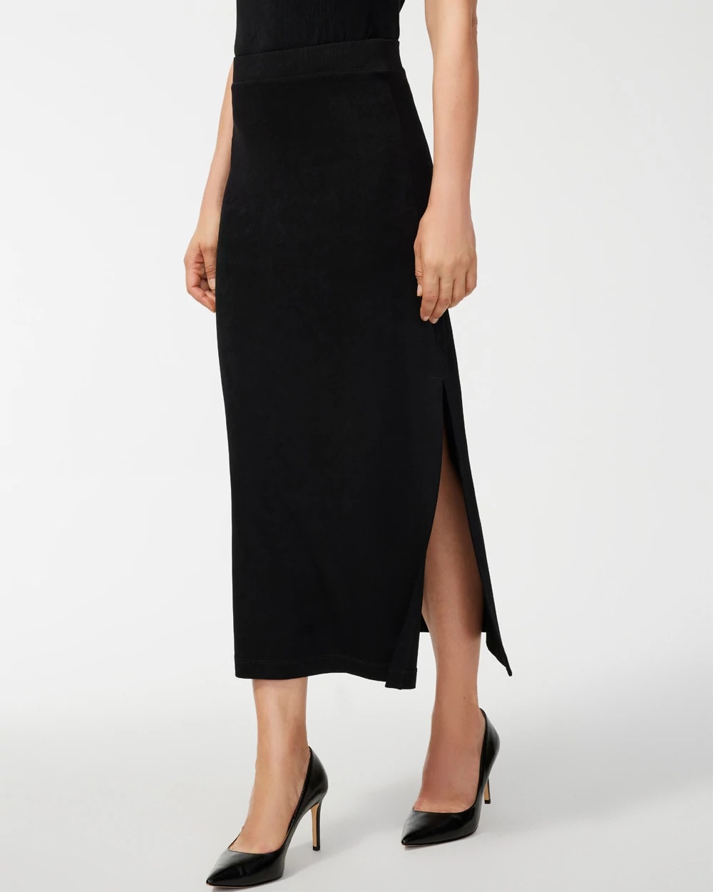 Chico's Women | Travelers™ Side-Slit Maxi Skirt TRAVELERS BLACK