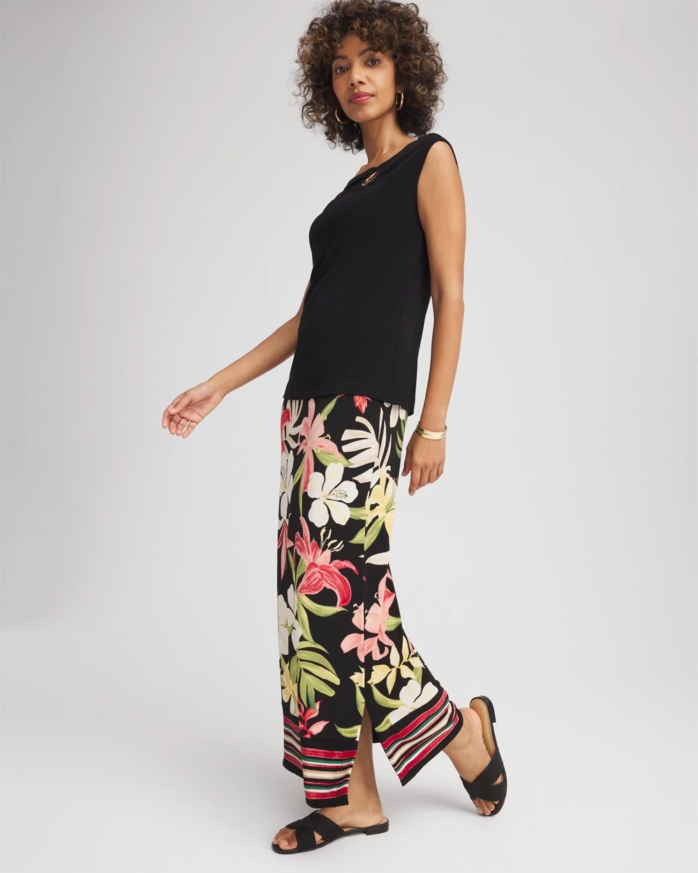 Chico's Women | Travelers™ Tropical-Lily Midi Skirt