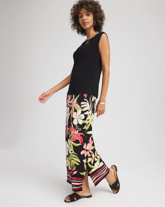 Chico's Women | Travelers™ Tropical-Lily Midi Skirt