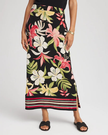Chico's Women | Travelers™ Tropical-Lily Midi Skirt