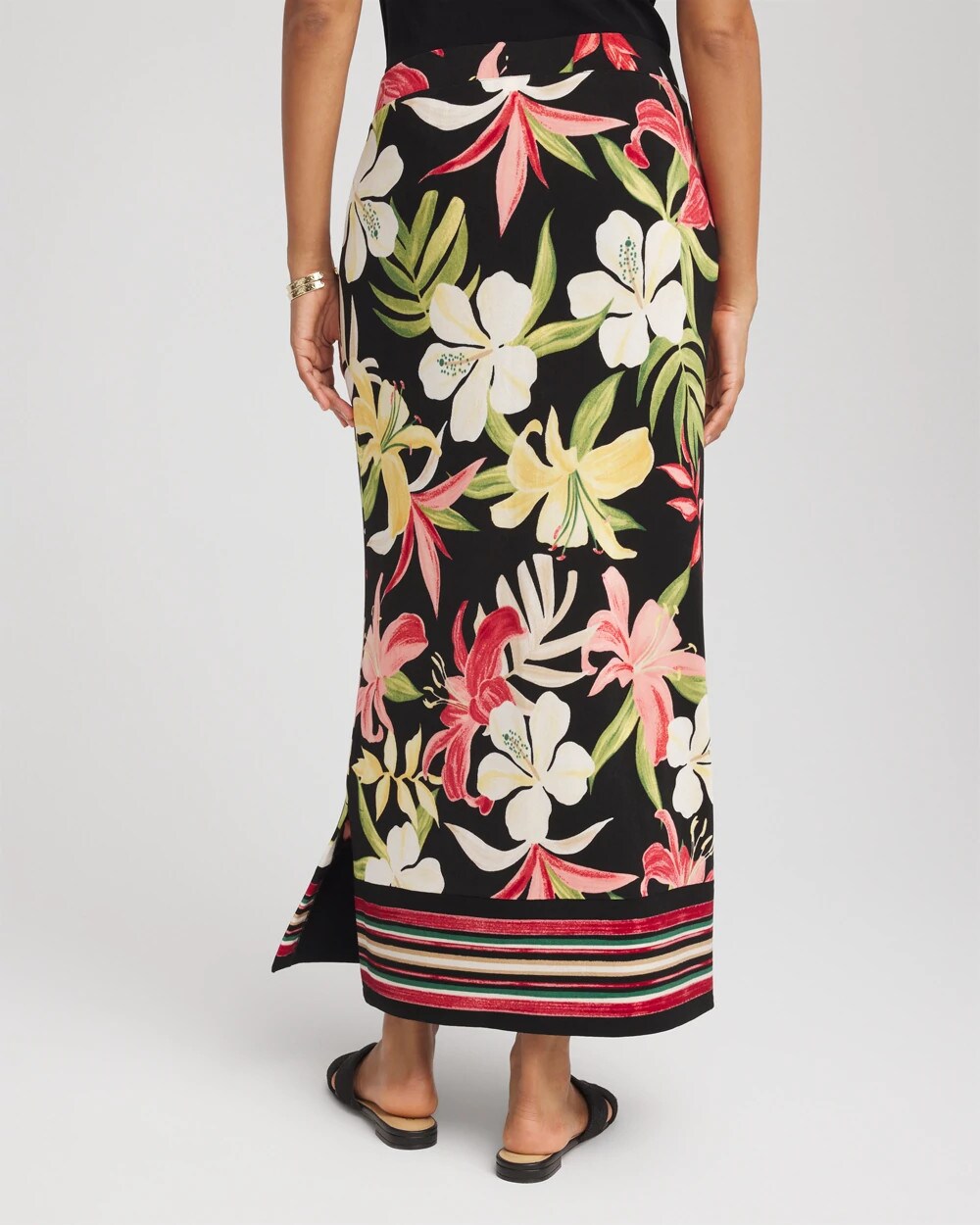 Chico's Women | Travelers™ Tropical-Lily Midi Skirt