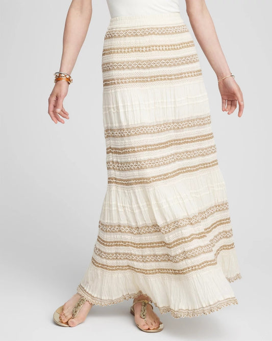 Chico's Women | Crochet Gauze Trim Skirt